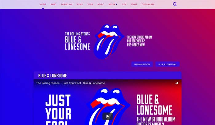 Ejemplos de pÃ¡ginas web y blogs WordPress The Rolling Stones